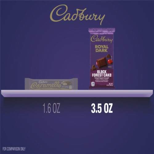 CADBURY ROYAL DARK Black Forest Cake Dark Chocolate Candy Bar Perspective: bottom