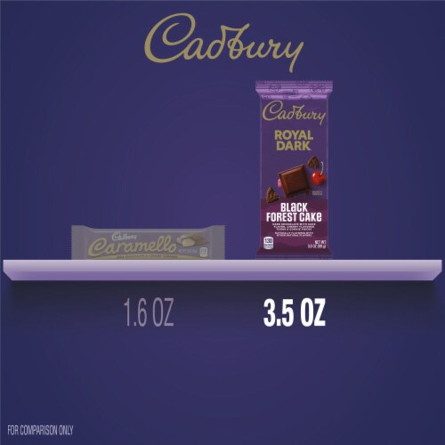 CADBURY ROYAL DARK Black Forest Cake Dark Chocolate Candy Bar Perspective: bottom