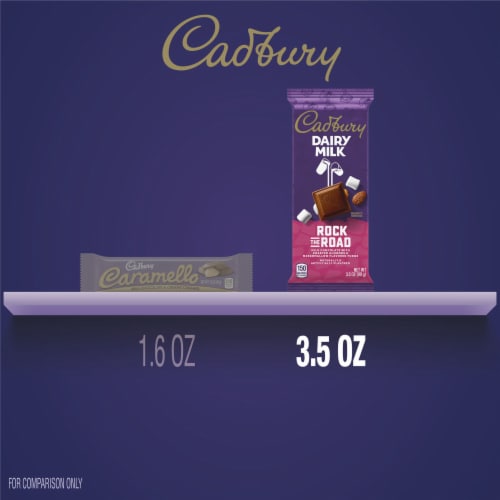 CADBURY DAIRY MILK Rock the Road Milk Chocolate Almonds and Marshmallow Fudge Candy Bar Perspective: bottom