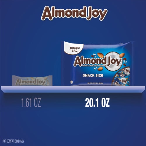 ALMOND JOY Coconut and Almond Chocolate Snack Size Halloween Candy Jumbo Bag Perspective: bottom