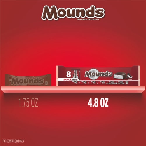 MOUNDS Coconut and Dark Chocolatey Snack Size Candy Bars Perspective: bottom