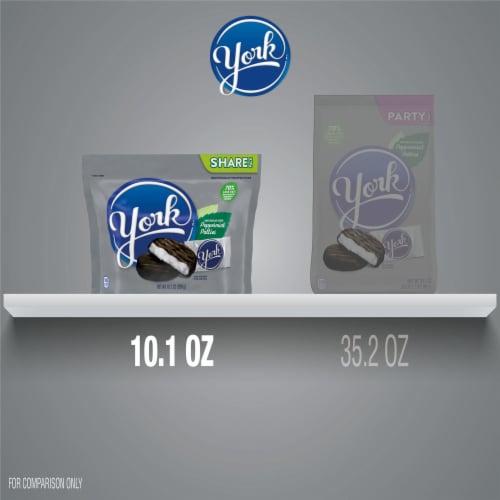 YORK Dark Chocolate Peppermint Patties Candy Share Pack Perspective: bottom
