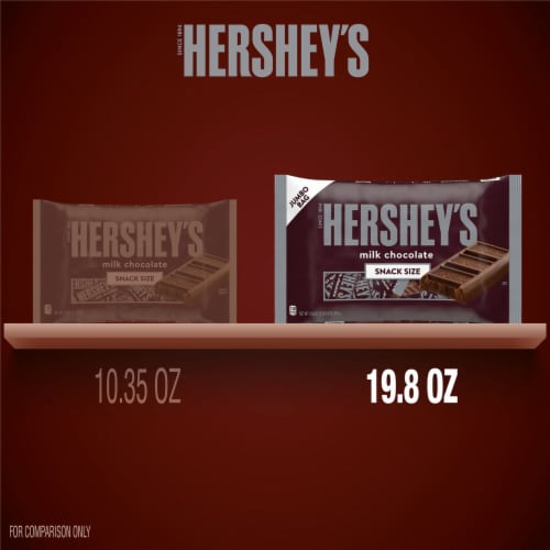 HERSHEY'S Milk Chocolate Snack Size Candy Jumbo Bag Perspective: bottom