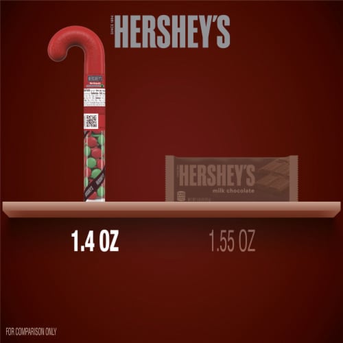 HERSHEY'S HERSHEY-ETS Candy Coated Milk Chocolate Christmas Candy Plastic Cane Perspective: bottom