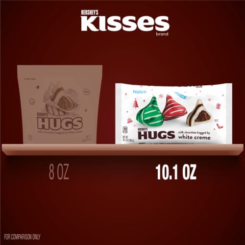 HERSHEY'S HUGS Milk Chocolate Hugged by White Creme Christmas Candy Bag Perspective: bottom