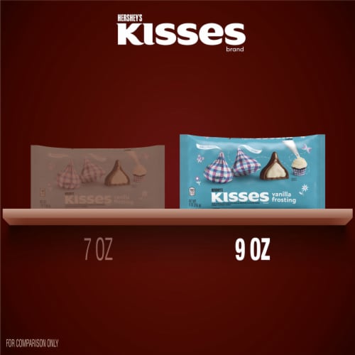HERSHEY'S KISSES Milk Chocolate and Vanilla Frosting Flavored Creme Treats Easter Candy Bag Perspective: bottom