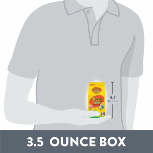 REESE'S PIECES Peanut Butter in a Crunchy Shell Eggs Easter Candy Carton Perspective: bottom