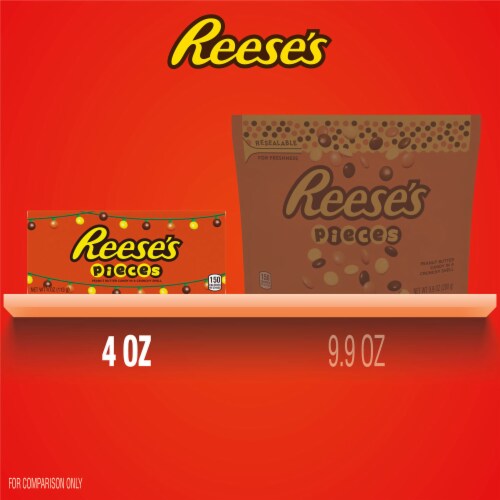 REESE'S PIECES Peanut Butter in a Crunchy Shell Candy Christmas Box Perspective: bottom