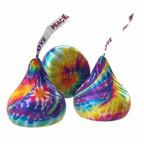 HERSHEY’S KISSES Milk Chocolate Candy with Tie Dye Foils Perspective: bottom