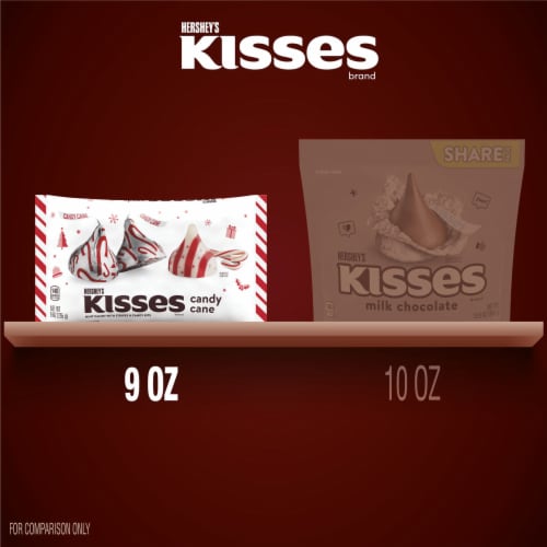 HERSHEY'S KISSES Candy Cane Mint With Stripes and Candy Bits Candy Christmas Bag Perspective: bottom