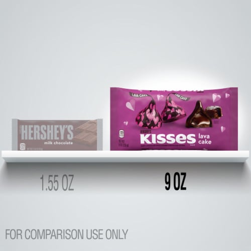 HERSHEY'S KISSES Lava Cake Dark Chocolate with a Gooey Chocolate Center Valentine Candy Bag Perspective: bottom