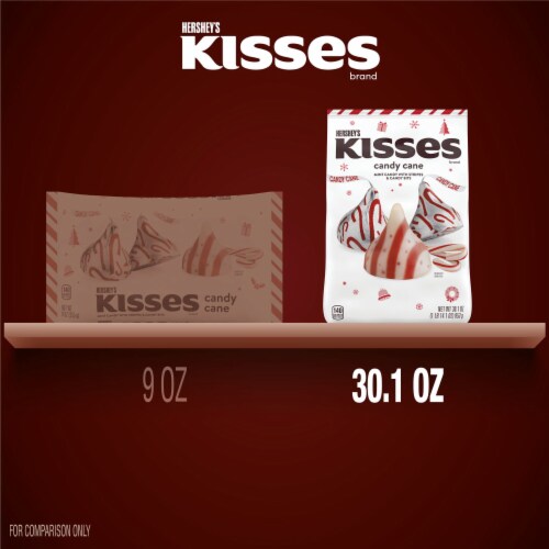 HERSHEY'S KISSES Candy Cane Flavored Christmas Candy Bulk Bag Perspective: bottom