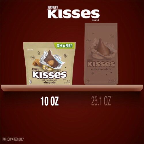 HERSHEY'S KISSES Milk Chocolate with Almonds Candy Share Pack Perspective: bottom