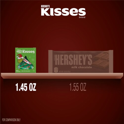 HERSHEY'S KISSES Grinch Solid Milk Chocolate Christmas Candy Gift Box Perspective: bottom