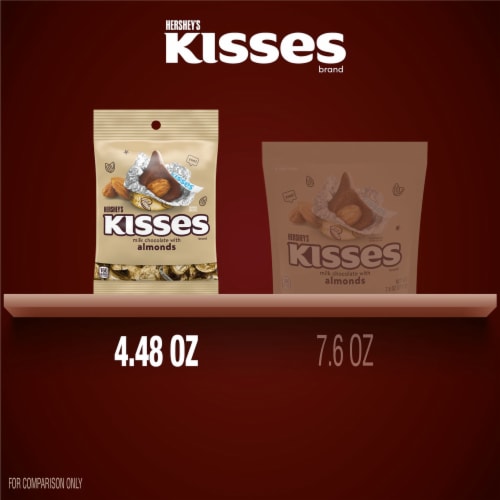 HERSHEY'S KISSES Milk Chocolate with Almonds Candy Bag Perspective: bottom