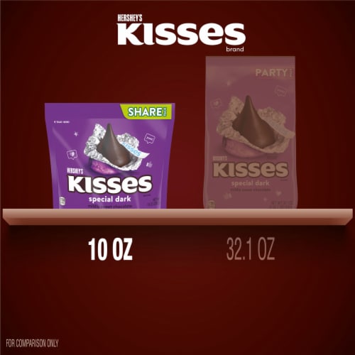 HERSHEY'S KISSES SPECIAL DARK Mildly Sweet Chocolate Candy Share Pack Perspective: bottom