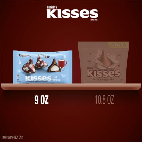 HERSHEY'S KISSES Hot Cocoa Flavored Milk Chocolate Christmas Candy Bag Perspective: bottom