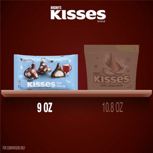 HERSHEY'S KISSES Hot Cocoa Flavored Milk Chocolate Christmas Candy Bag Perspective: bottom