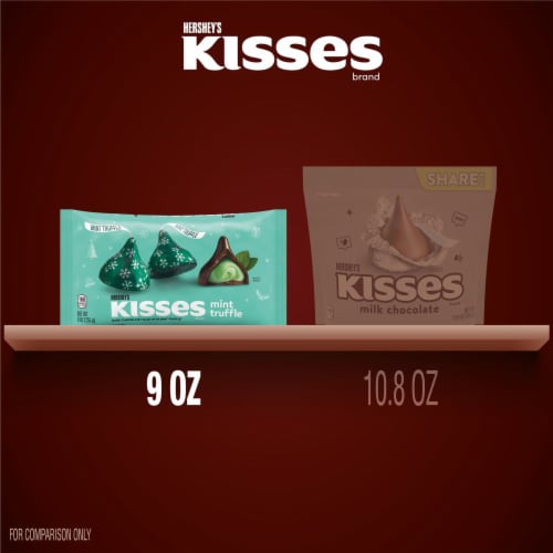 HERSHEY'S KISSES Mint Truffle Dark Chocolate Filled with Mint Truffle Candy Christmas Bag Perspective: bottom