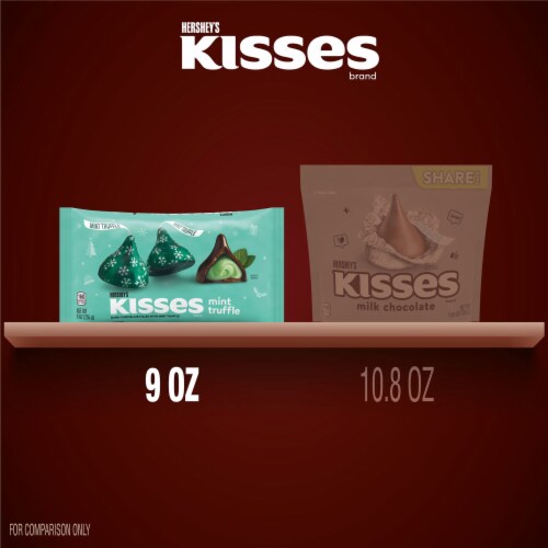 HERSHEY'S KISSES Mint Truffle Flavored Christmas Candy Bag Perspective: bottom