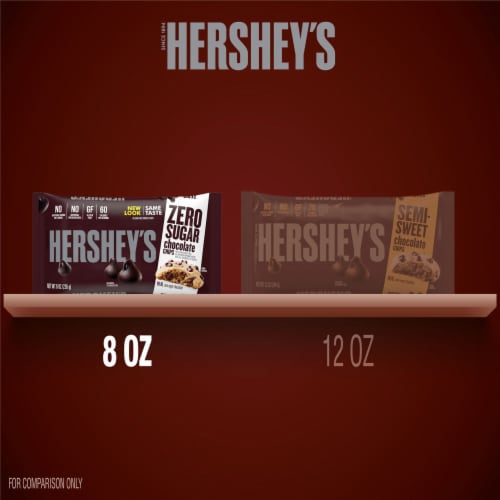 HERSHEY'S Zero Sugar Chocolate Baking Chips Bag Perspective: bottom