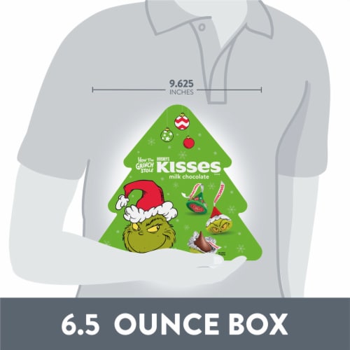 HERSHEY'S KISSES Grinch Milk Chocolate Christmas Candy Gift Box Perspective: bottom