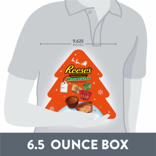 REESE'S Miniatures Milk Chocolate Peanut Butter Cups Christmas Candy Tree Gift Box Perspective: bottom