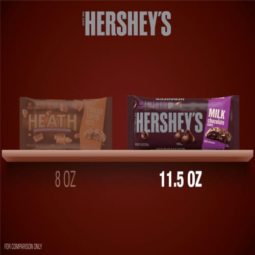 HERSHEY'S Milk Chocolate Ingredients Baking Chips Bag Perspective: bottom