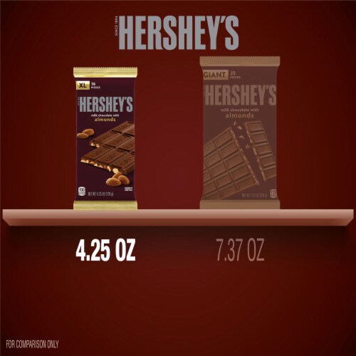 HERSHEY'S Milk Chocolate with Almonds XL Candy Bar Perspective: bottom