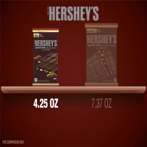 HERSHEY'S SPECIAL DARK Mildly Sweet Chocolate with Almonds XL Candy Bar Perspective: bottom