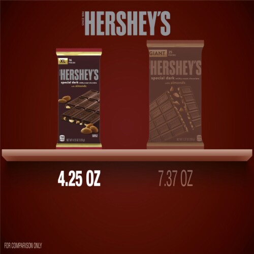 HERSHEY'S SPECIAL DARK Mildly Sweet Chocolate with Almonds XL Candy Bar Perspective: bottom