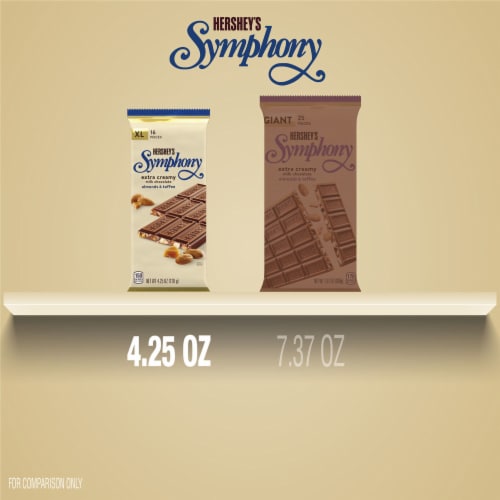HERSHEY'S SYMPHONY Milk Chocolate Almonds and Toffee XL Candy Bar Perspective: bottom