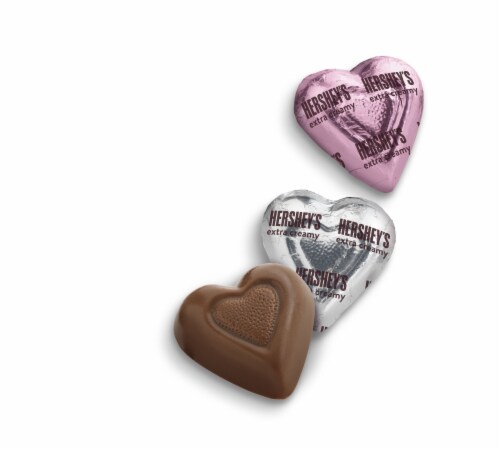 Hershey's Extra Creamy Milk Chocolate Hearts Perspective: bottom