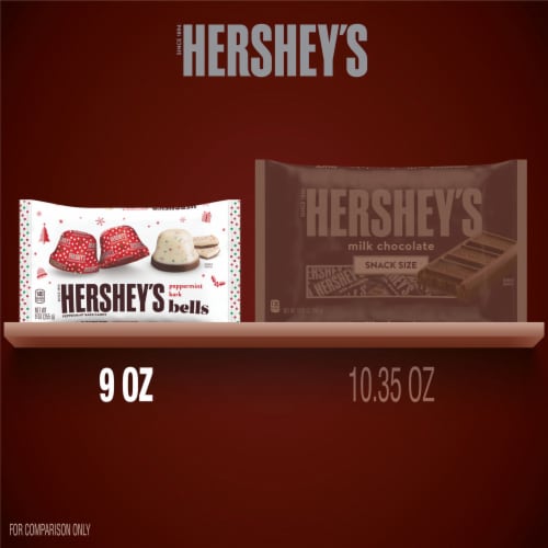 HERSHEY'S Peppermint Bark Bells Christmas Candy Bag Perspective: bottom