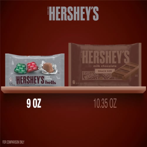 HERSHEY'S Milk Chocolate Bells Christmas Candy Bag Perspective: bottom