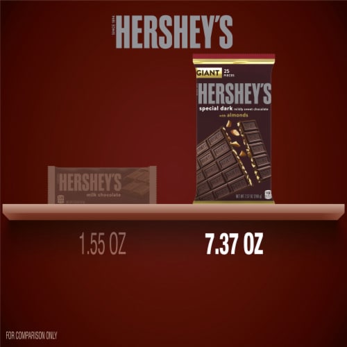 HERSHEY'S SPECIAL DARK Chocolate with Almonds Giant Candy Bar Perspective: bottom