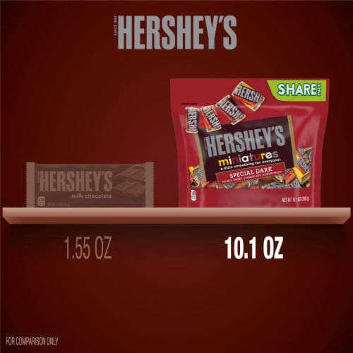 HERSHEY'S SPECIAL DARK Miniatures Assorted Dark Chocolate Candy Share Pack Perspective: bottom