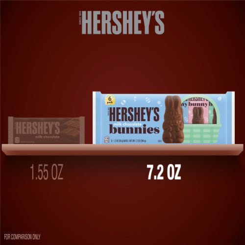 HERSHEY'S Milk Chocolate Bunnies Easter Candy Packs Perspective: bottom