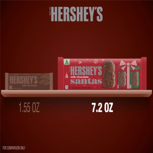 HERSHEY'S Milk Chocolate Santas Christmas Candy Pack Perspective: bottom