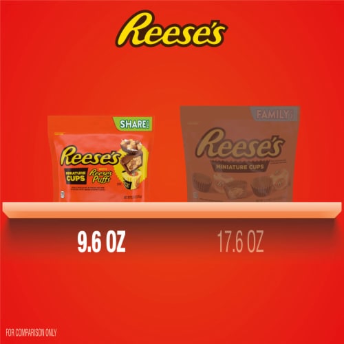 REESE'S Miniatures with REESE'S Puffs Milk Chocolate Peanut Butter Cups Candy Share Pack Perspective: bottom