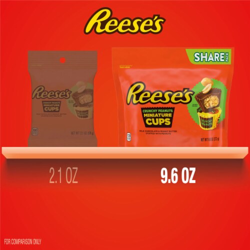 REESE'S Crunchy Peanuts Miniatures Milk Chocolate Peanut Butter Cups Candy Share Pack Perspective: bottom