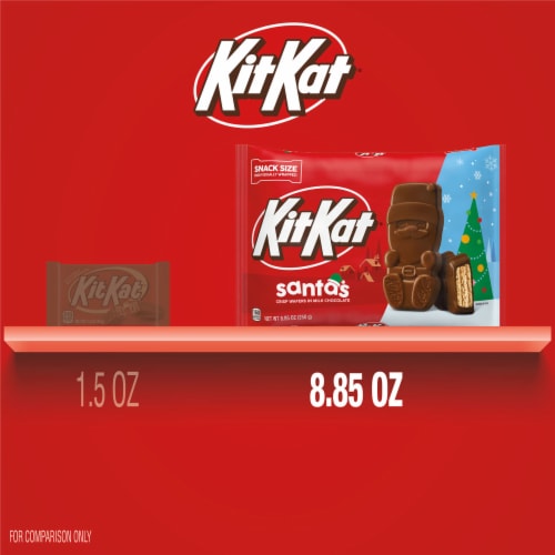 KIT KAT® Milk Chocolate Wafer Snack Size Santas Christmas Candy Bag Perspective: bottom