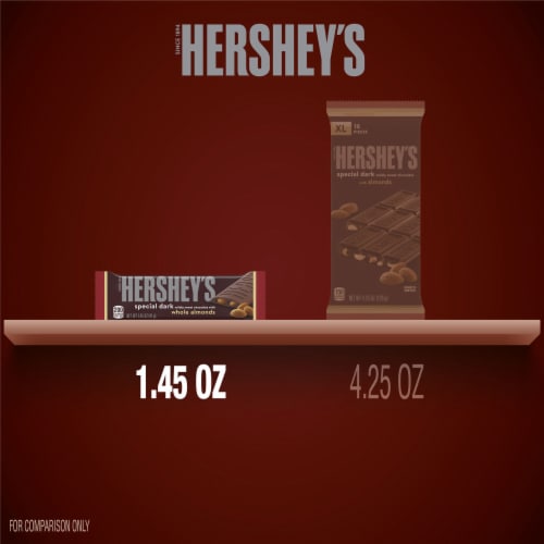 HERSHEY'S SPECIAL DARK Chocolate with Whole Almonds Candy Bar Perspective: bottom