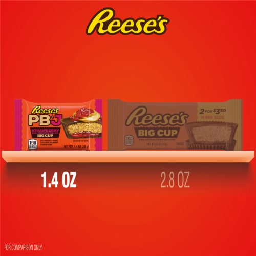 REESE'S Big Cup PB&J Strawberry Milk Chocolate Peanut Butter Cup Candy Pack Perspective: bottom