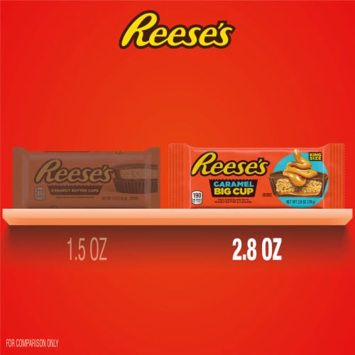 REESE'S Big Cup Caramel Milk Chocolate King Size Peanut Butter Cups Candy Pack Perspective: bottom
