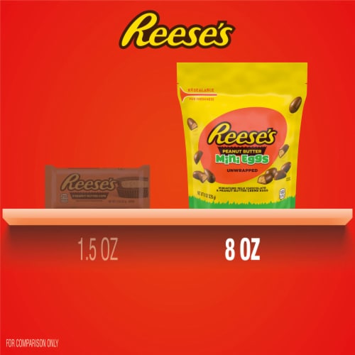 REESE'S Milk Chocolate Peanut Butter Creme Mini Eggs Easter Candy Resealable Bag Perspective: bottom