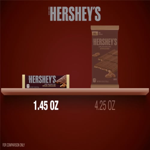 HERSHEY'S Milk Chocolate with Whole Almonds Candy Bars Perspective: bottom
