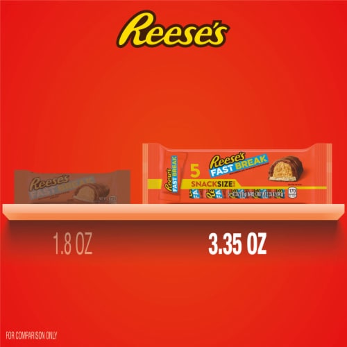 REESE'S FAST BREAK Milk Chocolate Peanut Butter and Nougat Snack Size Candy Bars Perspective: bottom