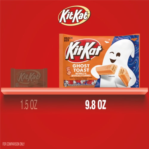 KIT KAT® Ghost Toast Cinnamon Toast Flavored Creme Wafer Snack Size Halloween Candy Bag Perspective: bottom