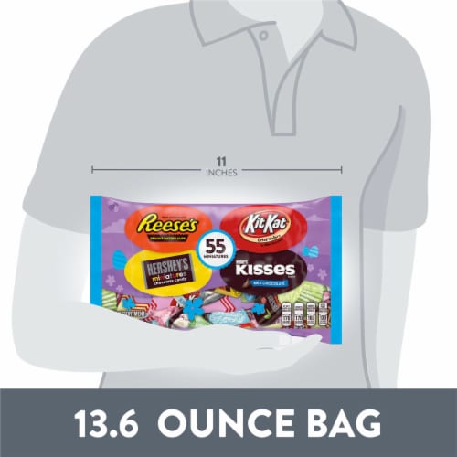 REESE'S KIT KAT® and HERSHEY'S Miniatures Chocolate Assortment Treats Easter Candy Variety Bag Perspective: bottom